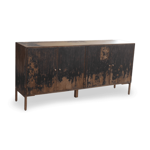 Rustic Distressed Sideboard with Knob Handle Cabinet