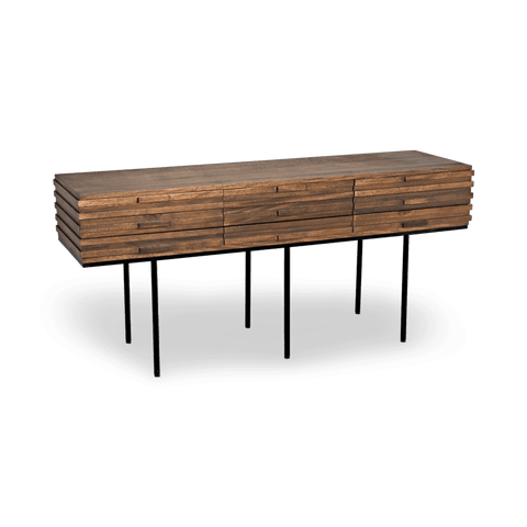 Contemporary Walnut Sideboard Cabinet