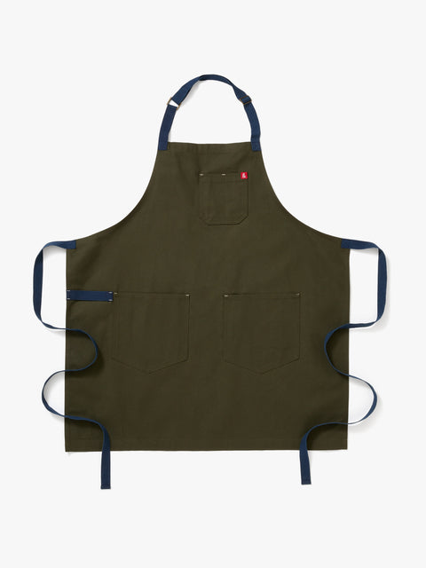 Bib Solid Adjustable Apron with Patch Pockets