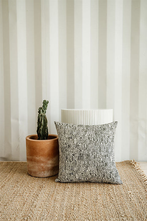 Powered by People Contemporary Scandinavian Square Accent Pillow with Removable Cover - 18 x 18