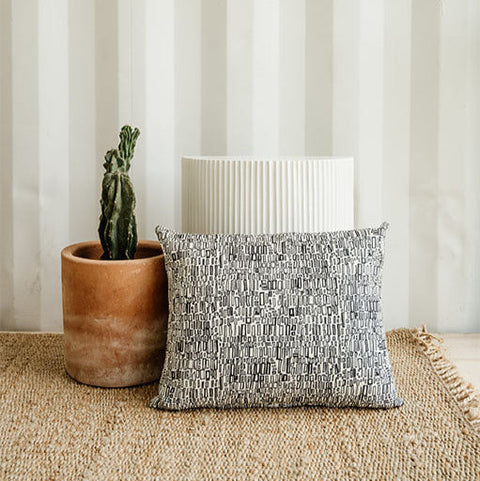 Monochromatic Graphic Accent Pillow Contemporary Style
