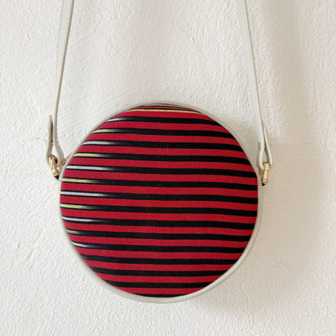 Handmade Stripe Crossbody with Zipper and Removable Shoulder Strap