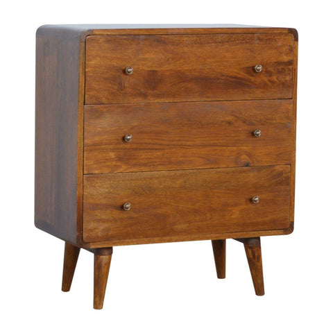 Mid Century Bachelor Chest with Knob Drawer Chest