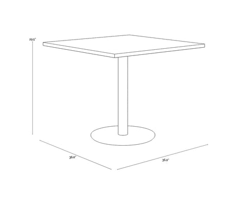 Sunpan Corina Global Eclecticist Contemporary Bistro Dining Table - 36 W
