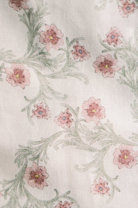 Floral Lilac Vine Scroll Ruffles Zip Top Pouch