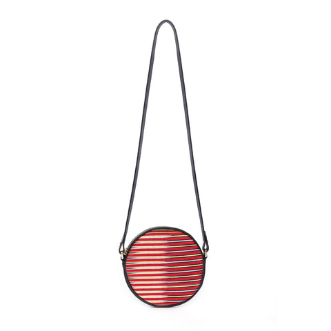 Stripe Crossbody with Zipper and Interior Pocket