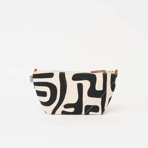 Abstract Graphic Zip Top Pouch with Flat Bottom