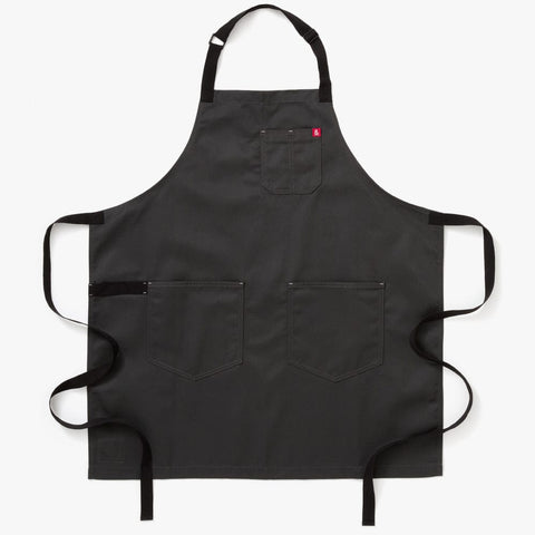 Bib Solid Adjustable Apron with Patch Pockets