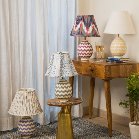 Accent Modern Graphic Round Table Lamp