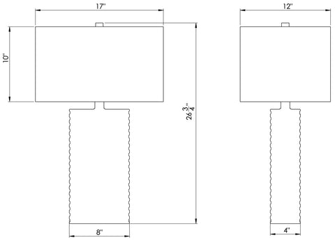 Eastwood Ambient Fluted Column Table Lamp in Modern Style