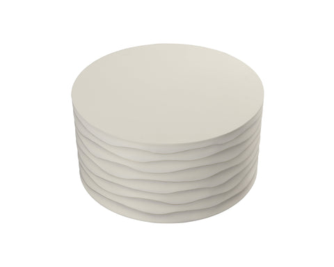 Sunpan Corey Sculpted Round Drum Coffee Table Modern