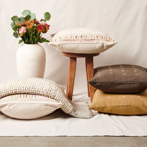 Powered by People Classic Organic Embroidery Accent Throw Pillow - 20 x 20