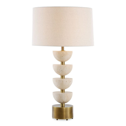 Accent Modern Column Table Lamp in Brass
