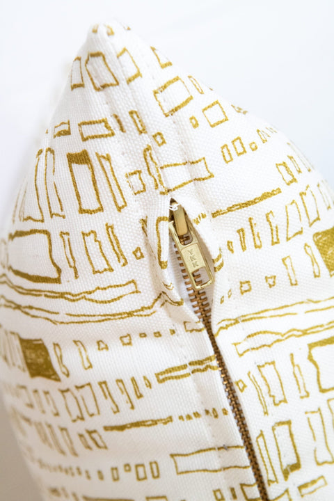 Monochromatic Symbol Graphic Accent Pillow with Zipper Closure