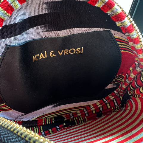 Handmade Stripe Crossbody with Zipper and Removable Shoulder Strap