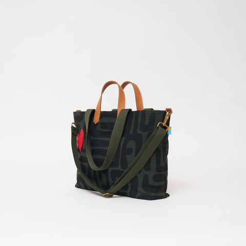 Travel Abstract Beaded Heart Graphic Tote