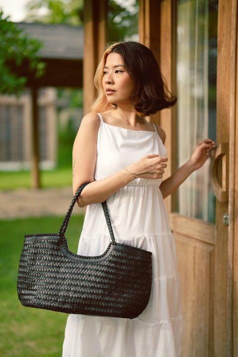 Handwoven Braided Basket Weave Tote