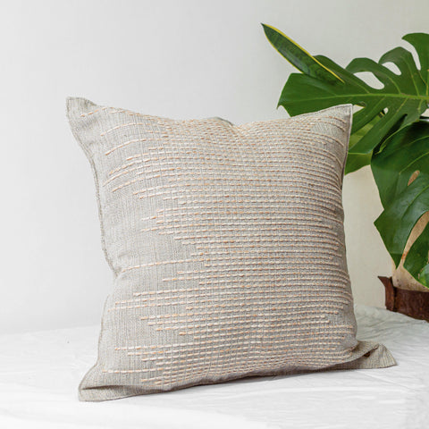 Powered by People Timeless Minimalist Scandinavian Embroidery Square Pillow Cover - 20 x 20
