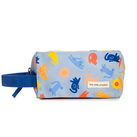 Graphic Print Zip Top Pouch with Pocket