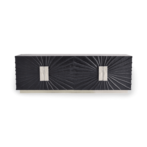 Contemporary Onyx and Wood Media Cabinet Media Storage