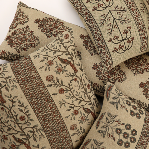 Filling Spaces Artful Traditionalist Hand Block Print Accent Throw Pillow - 22 x 22