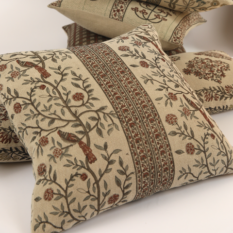 Filling Spaces Artful Traditionalist Hand Block Print Accent Throw Pillow - 22 x 22