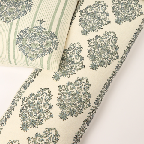 Filling Spaces Artful Traditionalist Handcrafted Lumbar Pillow with Embroidery - 14 x 20 - 14 x 40