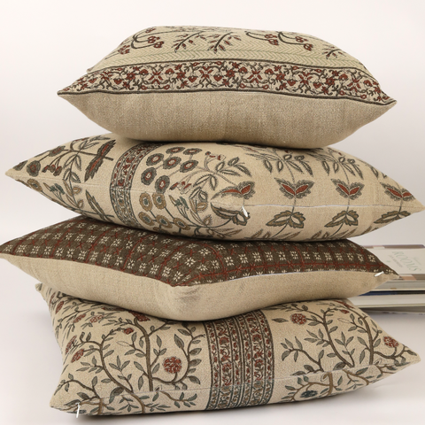 Filling Spaces Artful Traditionalist Hand Block Print Accent Throw Pillow - 22 x 22