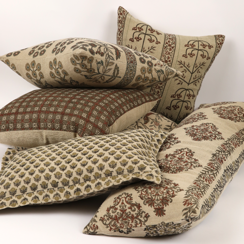 Filling Spaces Artful Traditionalist Handcrafted Bohemian Accent Throw Pillow - 18 x 18 - 20 x 20 - 22 x 22 - 24 x 24 - 26X 26 - 14 x 20 - 14 x 40 - 18 x 40 - 16 x 50