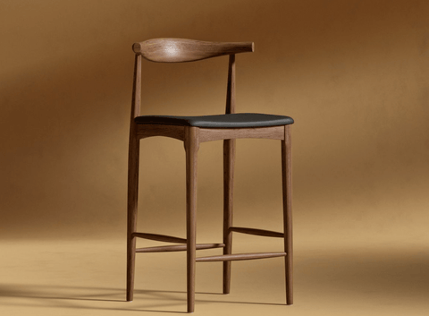 Timeless Minimalist Mid Century Upholstered Counter Stool