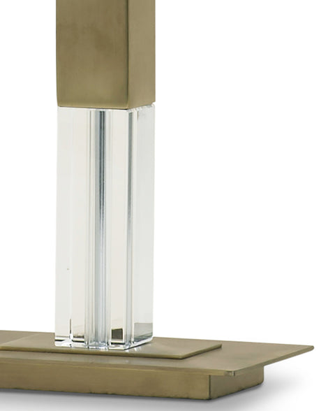 Elm Modern Column Table Lamp in Brass Oval Design
