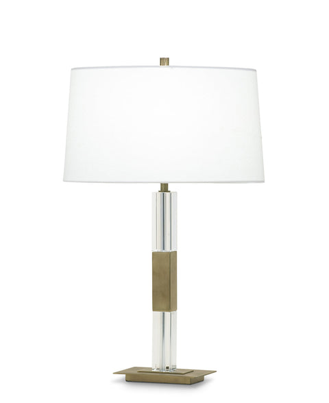 Elm Modern Column Table Lamp in Brass Oval Design