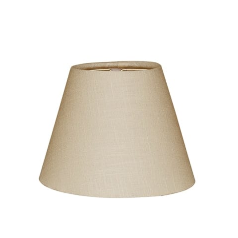 Empire Hand Rolled Edge Hard Back Fine Linen Lamp Shade - Beige