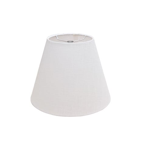 Empire Hand Rolled Edge Hard Back Fine Linen Lamp Shade - White