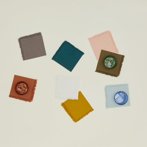 Hawkins New York Party Minimalist Frayed Cocktail Napkin Sets - Set of 4