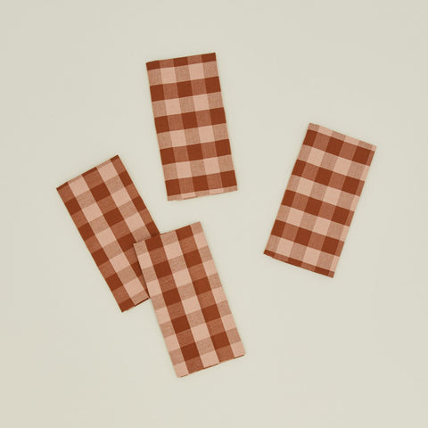 ESSENTIAL GINGHAM DINNER NAPKINS - SET OF 4