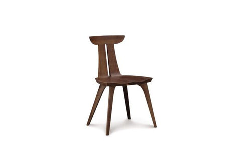 Timeless Minimalist Modern Walnut Crown Back Dining Side Chair