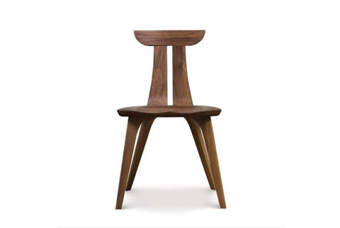 Timeless Minimalist Modern Walnut Crown Back Dining Side Chair