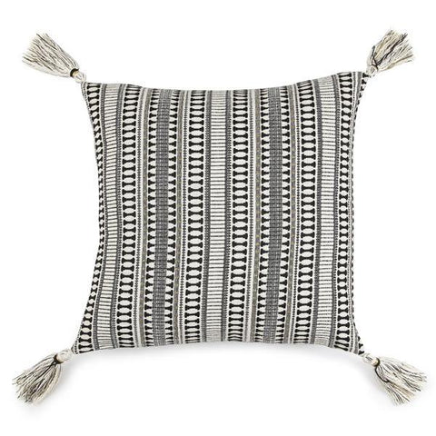 The Artisen Bohemian Square Accent Pillow with Tassels - 18 x 18