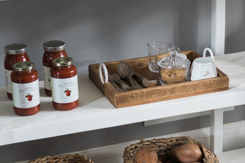 Modern Rustic Lipped Serving Tray with Natural Finish