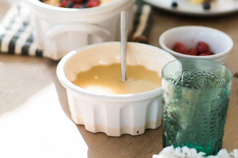 Handcrafted Embossed Round Stoneware Baker Dish