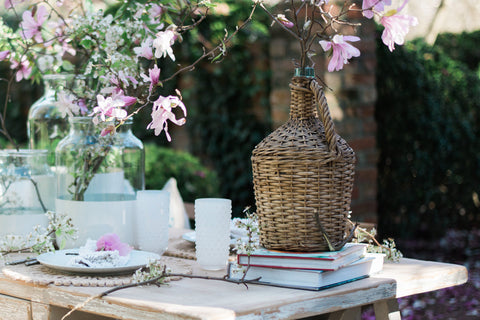 Decorating Essentials Handcrafted Bohemian Glass Bottle