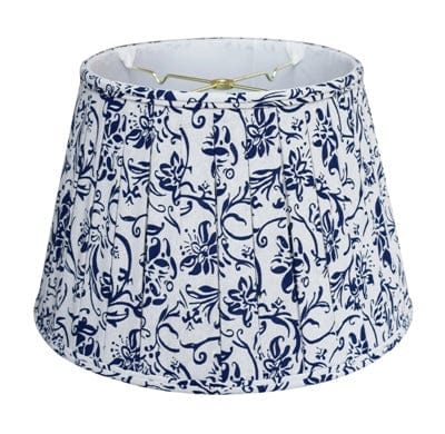 European Empire English Pleat Linen & Cotton Lamp Shade - Blue White