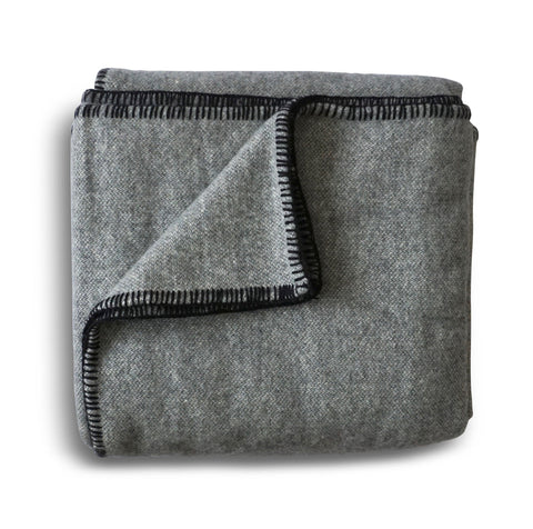 Traditional Soft Wool Blanket with Contrast Trim