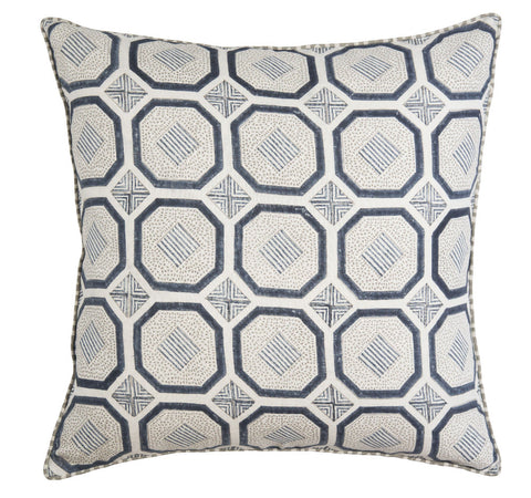 Filling Spaces Artful Traditionalist Hand Block Print Accent Throw Pillow - 18 x 18 - 20 x 20 - 22 x 22 - 24 x 24 - 26X 26 - 14 x 20 - 14 x 40 - 18 x 40 - 16 x 50