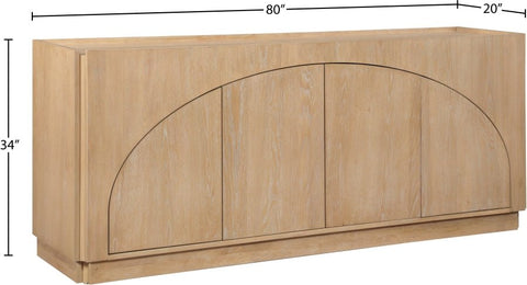 Contemporary Organic Veneer Sideboard Cabinet