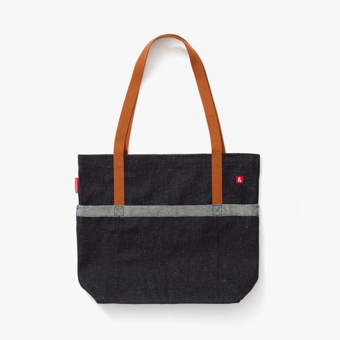 Solid Open Top Tote with Exterior Pockets - 14 x 18 x 4