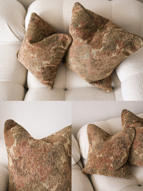 Powered by People Artful Traditionalist Velvet Square Pillow Cover with Contrast Trim - 18 x 18 - 22 x 22