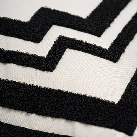 Powered by People Timeless Minimalist Modern Symbol Pillow Cover with Tassels - 20 x 20