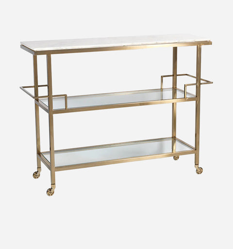 Porto Timeless Minimalist Contemporary Bar Cart with Casters